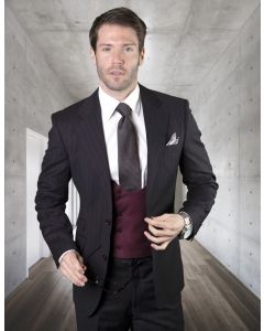 Statement Men's 100% Wool 3 Piece Suit - Deep U Vest
