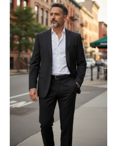 Charcoal Inexpensive Mens Suits 2 Piece Suit