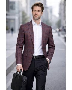 Mauve Sport Coat Plaid Blazer for Men