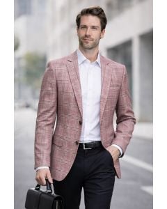 Dusty Rose Mens Blazer Plaid Sport Coat