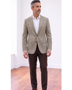 Taupe Plaid Blazer Men's Sport Coats