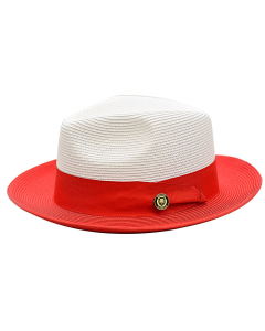 Bruno Capelo Men's Pinch Front Fedora Style Straw Hat - Snap Brim