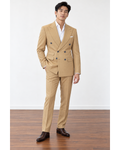 Camel Suit Men's Suit Double Breasted Suit Jacket