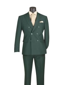 Hunter Green Suit Mens Double Breasted Suit Slim Fit Suit for Men