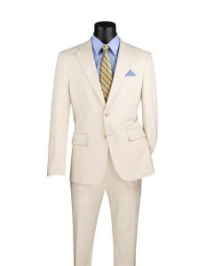 Vinci Men's 2 Piece Slim Fit Suit - Adjustable Waistband