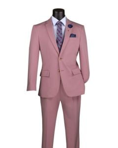 CCO Men's Outlet 2 Piece Slim Fit Suit - Adjustable Waistband
