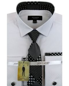 Statement Men's Long Sleeve 100% Cotton Shirt - Fashion Polka Dot