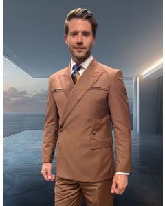 Statement Men's 2 Piece Modern Fit Double Breasted Suit - Sleek Finish