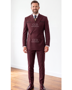 Statement Men's Outlet 2 Piece Modern Fit Double Breasted Suit - Sleek Finish