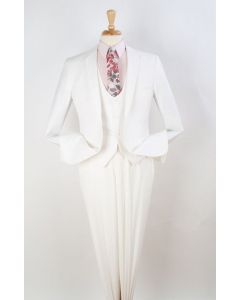 Royal Diamond Men's 3 Piece Slim Outlet Fashion Suit - Low Cut Vest