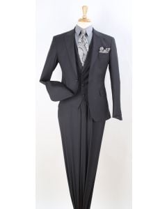 Royal Diamond Men's 3 Piece Slim Fit Fashion Suit - Peak Lapels