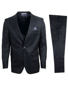 Stacy Adams Men's 3 Piece Executive Slim Suit - Glen Check