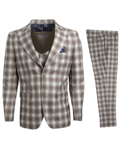 Stacy Adams Men's 3 Piece Executive Hybrid Suit - Windowpane