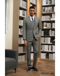 Stacy Adams Men's 3 Piece Hybrid Suit - Light Pattern