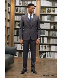 Stacy Adams Men's Outlet 3 Piece Hybrid Suit - Light Pattern