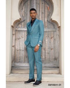 CCO Men's Outlet 3 Piece Hybrid Suit - Classic Windowpane
