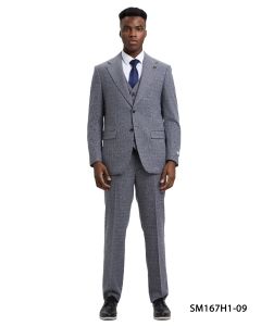 CCO Men's Outlet 3 Piece Hybrid Suit - Graph Check