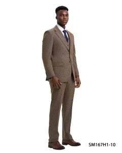 Stacy Adams Men's 3 Piece Hybrid Suit - Graph Check