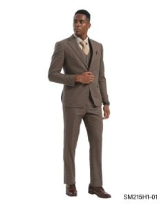 Dark Grey Suit Houndstooth Suit Single Breasted Suit Jacket with Notch Lapel