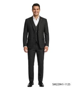 Black Suits 3 Piece Suits for Men Expandable Waistband
