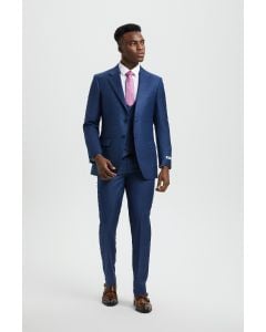 Stacy Adams Men's 3 Piece Executive Slim Suit - Textured Solid