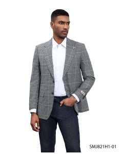 Stacy Adams Men's Hybrid Fit Sport Coat - Windowpane Plaid