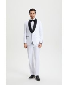 Stacy Adams Men's 3 Piece Tuxedo - Flat Front Pants