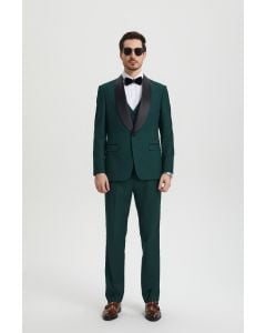 Green Tux Tuxedo Shawl Lapel Mens Tuxedo