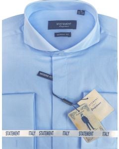 Statement Men's Outlet Long Sleeve 100% Cotton Shirt - Spread Collar