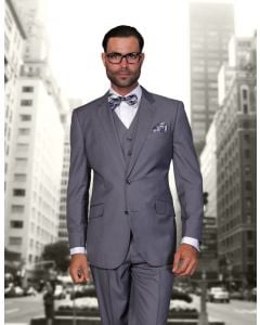 Statement Men's Outlet 100% Wool 3 Piece Suit - Extra Long Sizes