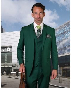 Statement Men's Outlet100% Wool 3 Piece Suit - Tailored Fit