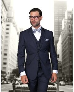 Statement Men's Outlet 100% Wool 3 Piece Suit - Extra Long Sizes
