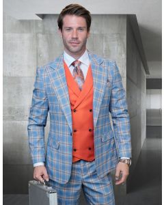 Statement Men's Outlet 100% Wool 3 Piece Suit - Unique Color Design