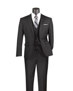 CCO Men's Outlet 3 Piece Slim Fit Executive Style Suit - Flat Front Pants