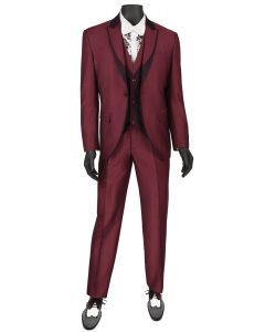 Vinci Men's 3 Piece Wool Feel Slim Fit Suit - Fashion Accents