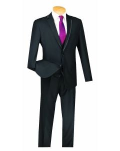 CCO Men's 3 Piece Slim Fit Outlet Suit - Lapel Accent