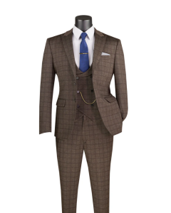 CCO Men's Outlet 3 Piece Slim Fit Suit - Double Breasted Vest
