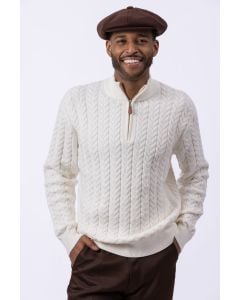 Ivory Men's Quarter Zip Sweater