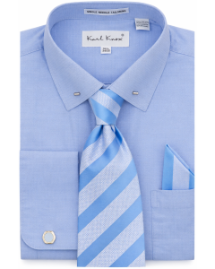 Light Blue Button Down Dress Shirt For Men Tie Bar