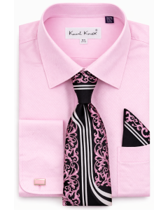 Karl Knox Men's French Cuff Shirt Set - Fashion Tie