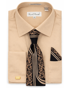 Karl Knox Men's French Cuff Shirt Set - Fashion Tie