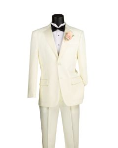 Vinci Men's 2 Piece Poplin Tuxedo - Satin Trim and Buttons