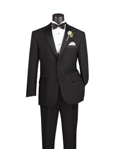 Vinci Men's 2 Piece Poplin Tuxedo - Satin Trim and Buttons