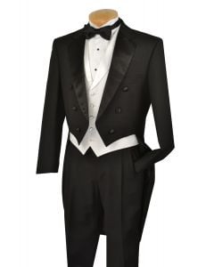 Vinci Men's Outlet 3 Piece Tuxedo with Tails - Luxurious Wool Feel