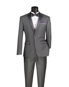 Vinci Men's 2 Piece Wool Feel Slim Fit Tuxedo - 2 Button