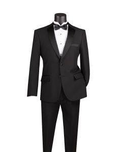 Vinci Men's 2 Piece 100% Poplin Discount Tuxedo - Slim Fit