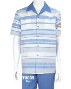 CCO Men's 2 Piece Walking Suit - Textured Light Stripes