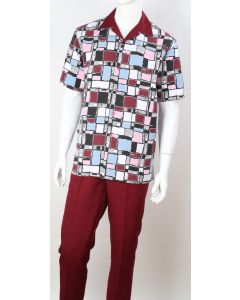 Royal Diamond Men's 2 Piece Walking Suit - Vibrant Geometric Pattern