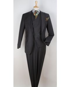 Apollo King Men's 100% Wool 3 Piece Suit - Slanted Fashion Vest