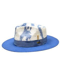 Bruno Capelo Men's Fedora Style Straw Hat - Paint Effect